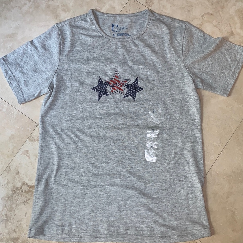 Womens Classic Elements Gray Tee size S -new